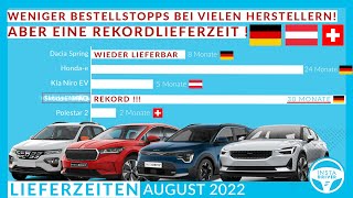 ElektroautoLieferzeiten August 2022  weniger Bestellstopps aber Rekordlieferzeit bis 2025 [upl. by Dawson]