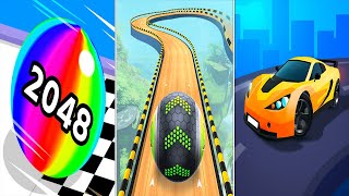 Ball Run 2048 VS Going Balls VS Race Master 3D MAX LEVEL GAMEPLAY  Android IOS [upl. by Schaefer]