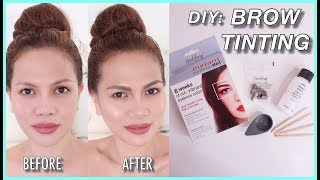 BROW TINTING AT HOME 🌞 Godefroy Instant Eyebrow Tint Review and Demo I allstuffnice [upl. by Aticilef]