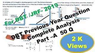 DBT II BET 2019 II Question Analysis II General Ability II Aptitude Test [upl. by Lubba264]