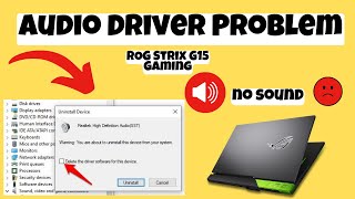 How to Fix Audio problem ROG Strix G15 Gaming  Audio Drivers Not Working [upl. by Nnylatsirk]