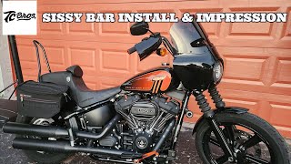 TC Bros Sissy Bar Install Harley Davidson Street Bob 114 [upl. by Tomasine]