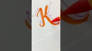 HOW TO WRITE THE LETTER K🧡✨🪄letteringconmigo letrasbonitas art [upl. by Porty]