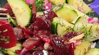 recette avec betterave rouge cuite  salade de betterave rouge concombre 137 [upl. by Attennhoj717]