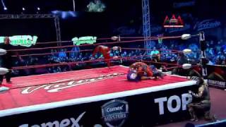 AAA Worldwide en Tlalnepantla Máscara de BronceVenum amp Aerostar Vs Súper Fly La Parka Negra amp Da [upl. by Rotceh]