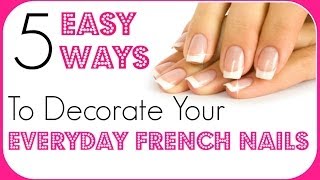 Easy Nail Art For Beginners  French Tip Nail Art Ideas ♥ [upl. by Dimmick516]