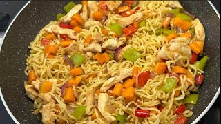 Stir fry chicken Noodles chicken stir fry with NoodlesHow to make simple chicken stir fry noodles [upl. by Neladgam257]