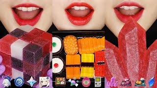 11MINUTES EMOJI EATING ASMR FOR SLEEP GENSHIN FOOD ASMR WAX CANDY HONEY JELLY ASMR 💙 [upl. by Toy]