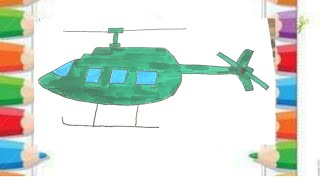 How to draw a helicopter step by step easy helicopter drawing [upl. by Tur]