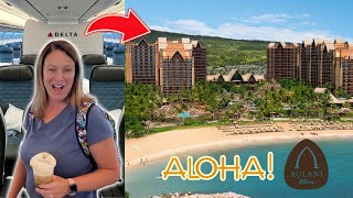 Hawaii Vlog  Delta Flight To Honolulu  Checking In To Disneys Aulani Resort Ko Olina [upl. by Nazay]