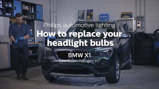 How to replace headlight bulbs on your BMW X1 [upl. by Epilif316]