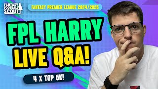 FPL HARRY LIVE QampA 🔥  LATEST DRAFT  Fantasy Premier League Tips 202425 [upl. by Lukas784]