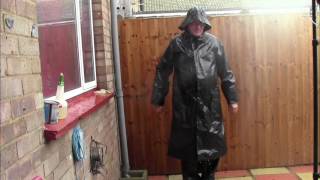 Testing an oilskin raincoat and Souwester [upl. by Elfreda]