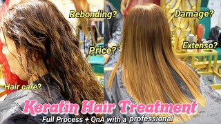 Keratin Hair Treatment  Detailed QnA Damage Extenso Rebounding Frizzy hair [upl. by Kraul298]