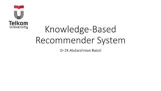 Knowledge based recommender system Versi 2 Part 1 [upl. by Eseila]