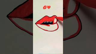 Red Lips 💋❤️ art youtubecreators youtubehighfive [upl. by Eilssel]