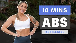 10 Min Weighted ABS workout KETTLEBELL OR DUMBBELL  BEST Kettlebell exercises for CORE STRENGTH [upl. by Sikko]