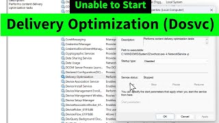 Delivery Optimization Service Dosvc is Stopped amp Disabled  Unable to Set it to Automatic SOLVED [upl. by Hibbitts]