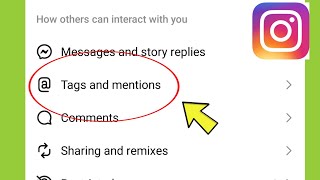 instagram Tags and mentions Setting [upl. by Anaeirb]