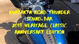 KURYAKYN soundbar installation and sound demo at highway speed on Harley Davidson Heritage Classic [upl. by Nauqaj]