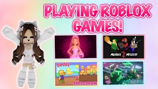 PLAYING GAMES ON ROBLOX LIVE [upl. by Manny]