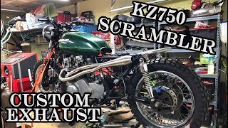 KZ750 Scrambler build Custom Exhaust [upl. by Nimad]