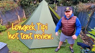 4K Longeek Tipi Hot Tent review hottent wildcamping [upl. by Kimmie]