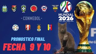 FECHA 9 Y 10 ELIMINATORIAS SUDMERICANAS │ANALISIS Y PRONOSTICOS │MUNDIAL 2026 [upl. by Grantham433]