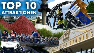 TOP 10 Fahrgeschäfte im Movie Park Germany 2024 [upl. by Ellimac]