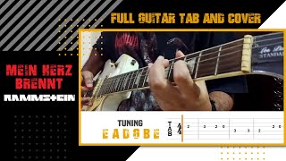 Rammstein  Mein Herz Brennt Guitar Cover  Screen TAB [upl. by Irt]