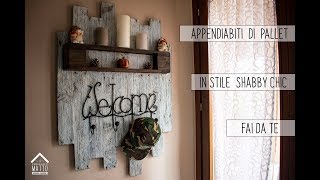 🏚 FAI DA TE 🛠 APPENDIABITI DI PALLET IN STILE SHABBY CHIC 💡 [upl. by Carmella39]