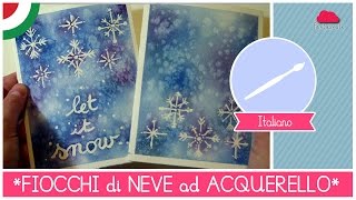 Acquerello di Natale come dipingere un motivo di FIOCCHI DI NEVE  Christmas Edition  LEZIONE 27 [upl. by Ahcsatan]