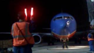 Marshaling A Southwest 737 [upl. by Hcib]