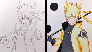 How to Draw Naruto Sage Six Paths  Naruto [upl. by Daley]