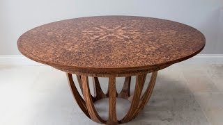 Expanding Circular Dining Table in Brown Oak Burr [upl. by Gerald236]