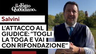 Salvini contro il tribunale di Bologna quotGiudice con la bandiera rossa Togli la togaquot [upl. by Euqinomad]