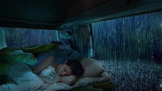 Rain Sounds For Sleeping  99 Instantly Fall Asleep With Rain And Thunder Sound on Car Deep Sleep [upl. by Enamart]