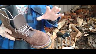 Unboxing Drews Logger Boot 8quot All Brown Roughout Leather [upl. by Akenahs337]