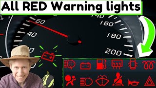 Red warning lights on dashboard🚨in car Ford BMW Audi VW Fiat Iveco Peugeot MG Explanation [upl. by Aikemaj]