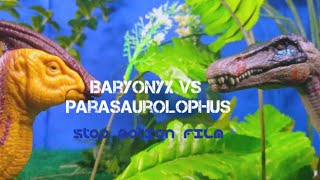 Baryonyx Vs Parasaurolophus  Stop Motion Film [upl. by Enicul]