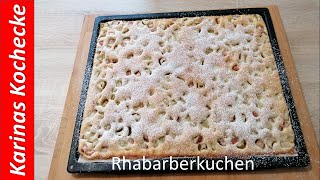 Der schnellste Rhabarber Kuchen vom Blech einfach lecker [upl. by Lorrac547]