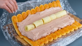 You must try this super roulade without baking Only 2 bananas and sponge fingers [upl. by Abott]