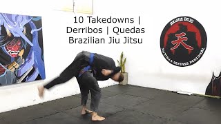 10 Derribos BJJ  Takedowns  Quedas Brazilian Jiu Jitsu bjj [upl. by Nnylyaj]