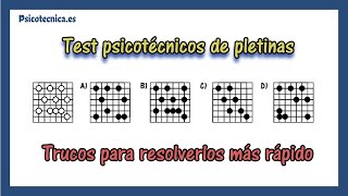 📋 Test psicotécnicos de pletinas resueltos y explicados  con 15 ejercicios explicados [upl. by Keyek]