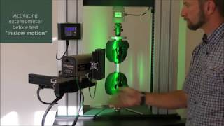 Tinius Olsen Tensile test with ONE video extensometer [upl. by Acirre]