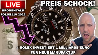 PREIS SCHOCK ROLEX unter Liste und neue Manufaktur für 1 Milliarde € Lohnt sich ein Investment [upl. by Aleyak]