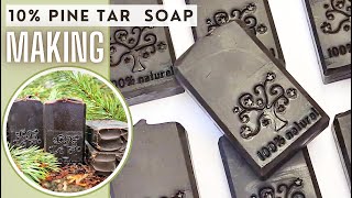 10 PINE TAR SOAP Cold process  How to make it amp recipe [upl. by Horacio]