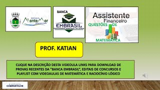 BANCA EMBRASIL  Prefeitura Municipal de Monte MorSP  Prova de Assistente Financeiro [upl. by Otreblide460]