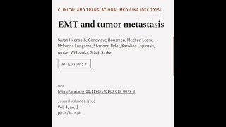 EMT and tumor metastasis  RTCLTV [upl. by Ahkihs]