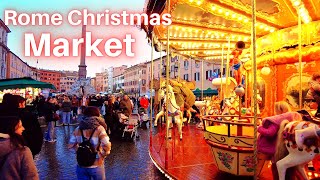 Rome Italy  Christmas Market at Piazza Navona 4K60 FPS [upl. by Ly]